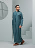 Men's Premium Emaar Thobe in Persian Blue with Tassel