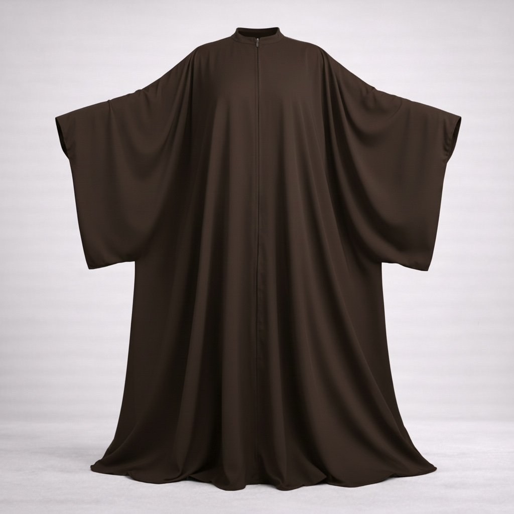 Brown abaya on a white background