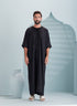 Men's Moroccan Thobe in Black, Othman Thobe