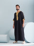 Men's Premium Moroccan Thobe in Black & Gold