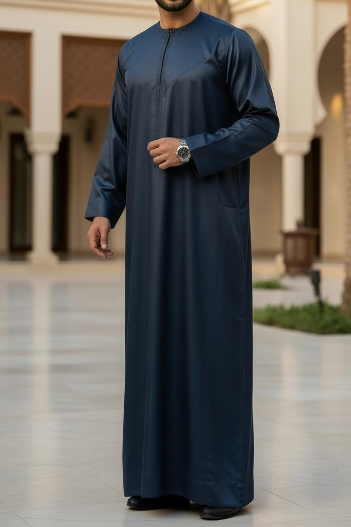 Navy Silky Omani Thobe TL Essentials