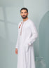 Men's Omani Style Thobe in White with Copper Tassel