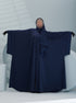 Women's Premium Batwing Abaya with Scarf in Navy Sobha, thobeluxe premium everyday batwing/butterfly navy abaya with a matching chiffon scarf