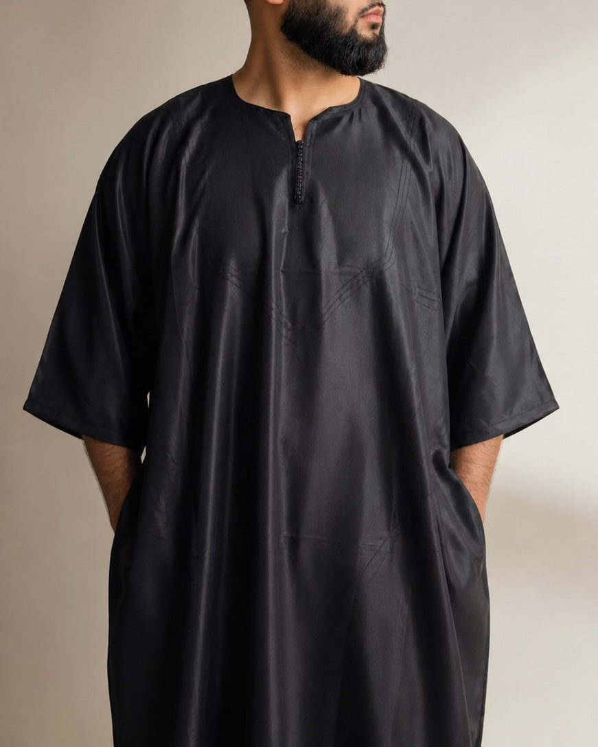 TL Comfort- Comfort Moroccan Gandoura - Obsidian Black