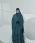 Women's Farasha Style Abaya with scarf in Teal