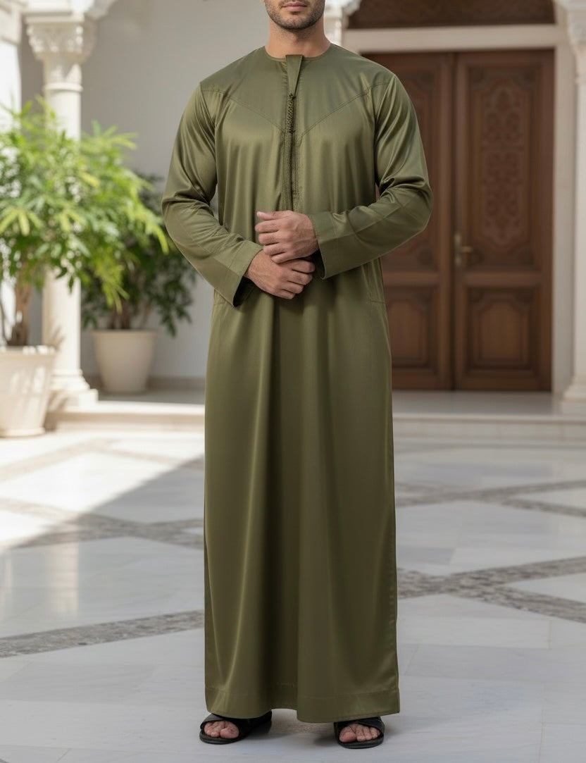 Olive Emaar Basic's Shiny Emirati Thobe