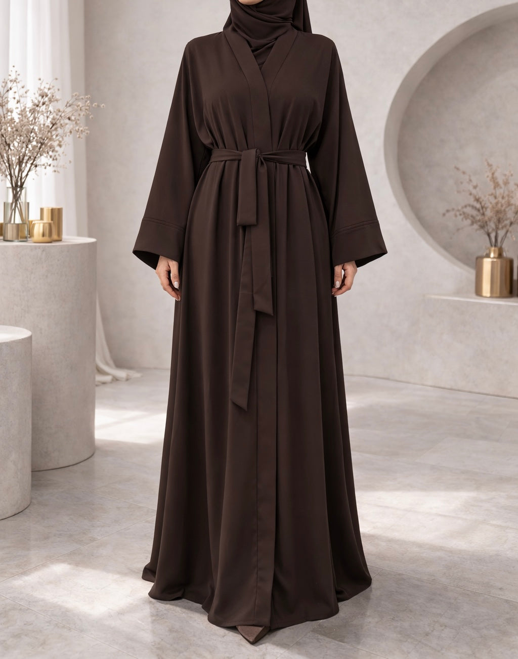 Classic Nidha Open Abayas Wide Sleeve
