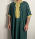 Men's Premium Moroccan Thobe in Green & Gold