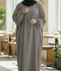Pebble Grey Batwing Abaya TL Essentials