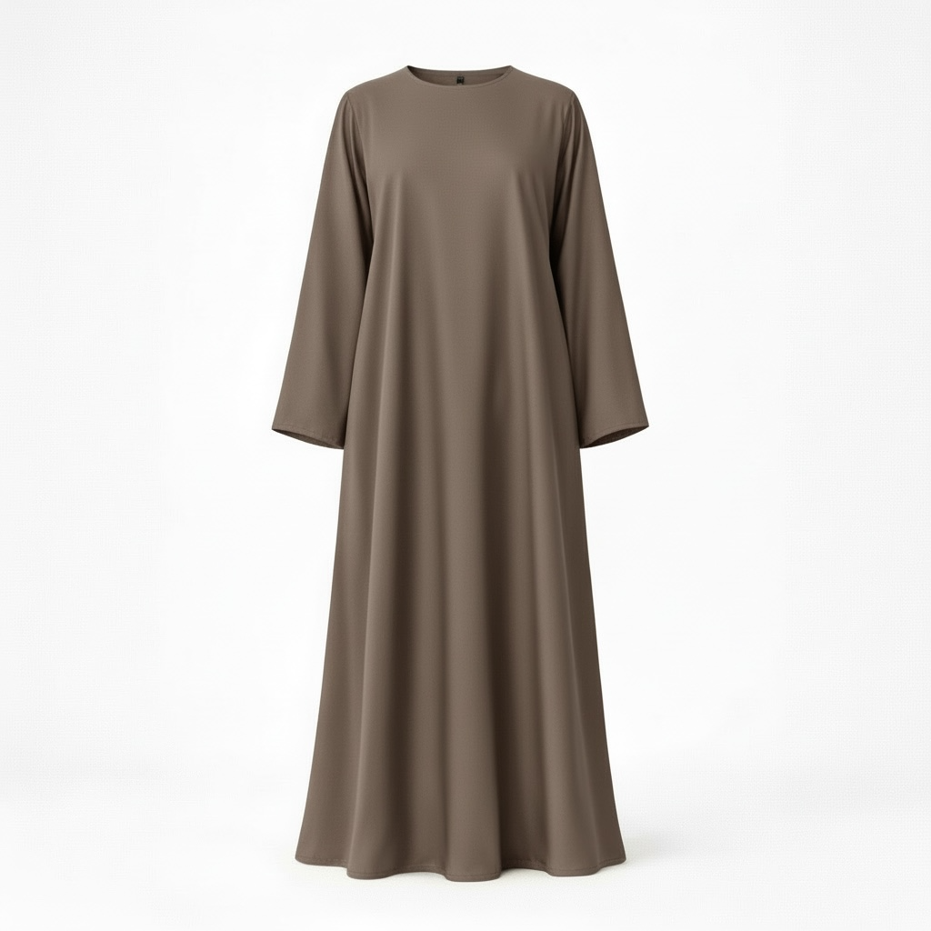 Taupe Abaya on a white background
