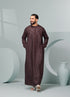 Men's Premium Emaar Thobe in Chestnut Brown with Tassel Thobeluxe