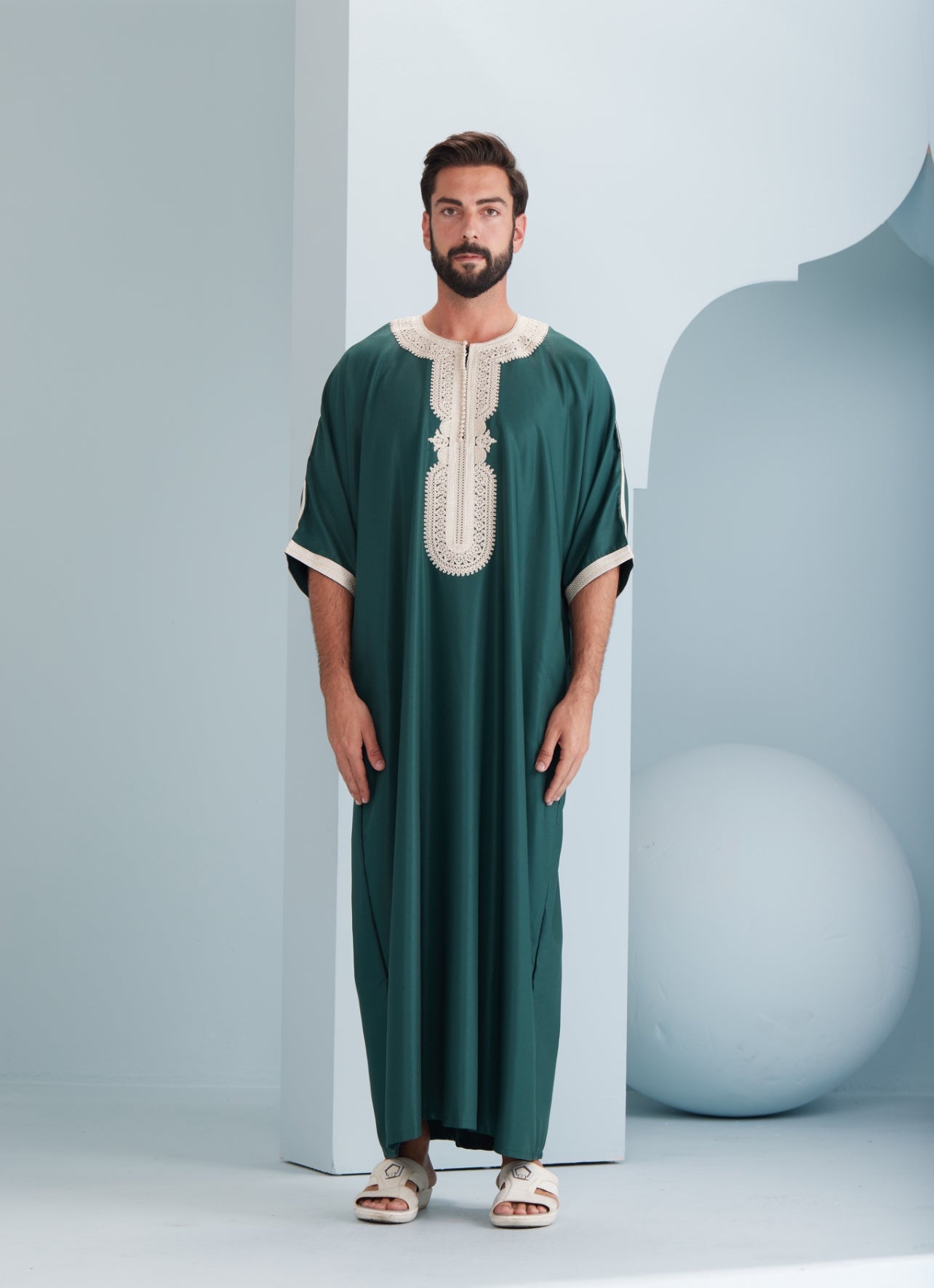 Traditional Moroccan Thobes green by Thobeluxe