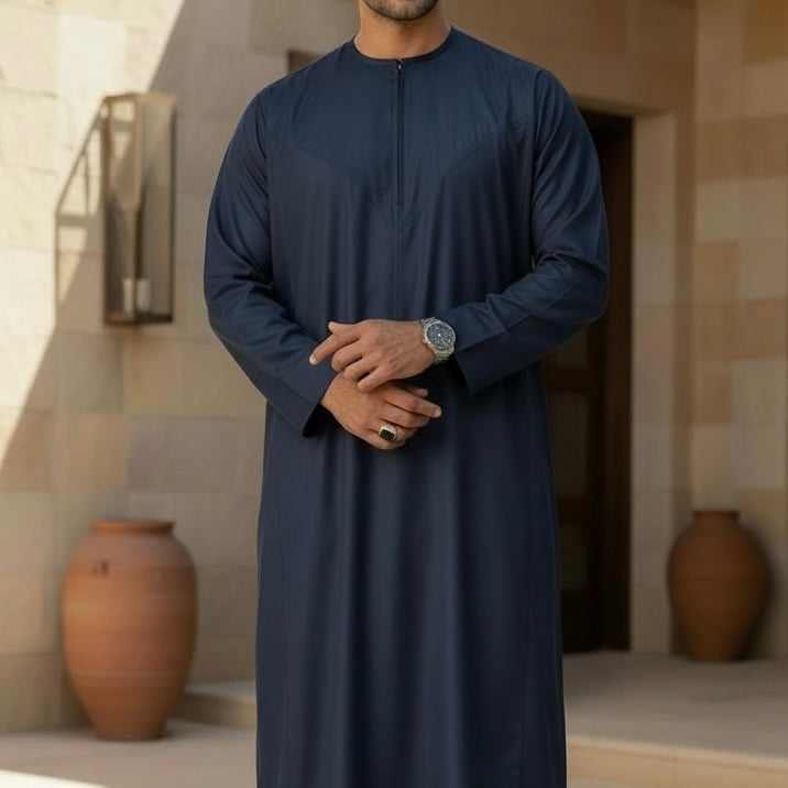 Matte Navy Omani Thobe TL Essentials