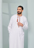 Men's Omani Style Thobe in White with Copper Tassel