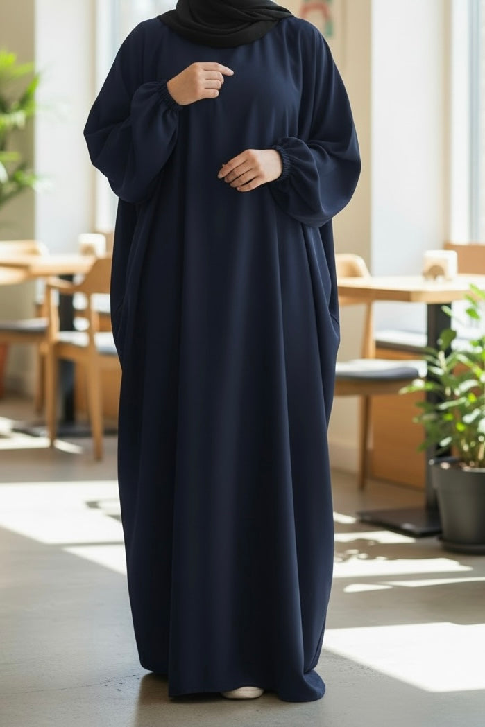 Navy Batwing Abaya TL Essentials