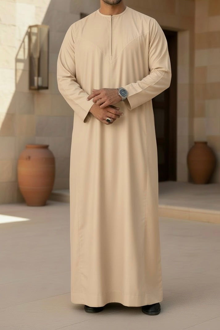 Matte Beige Omani Thobe TL Essentials