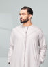 Men's Premium Emaar Thobe in Beige with Tassel, Emaar, Saudi Thobes by Thobeluxe