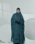 Women's Farasha Style Abaya with scarf in Teal