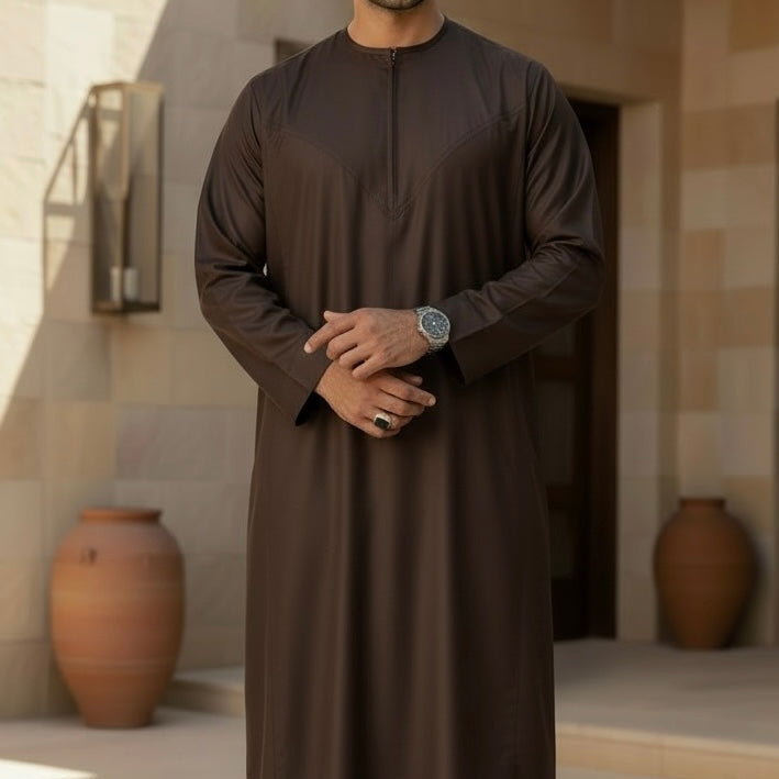 Matte Brown Omani Thobe TL Essentials