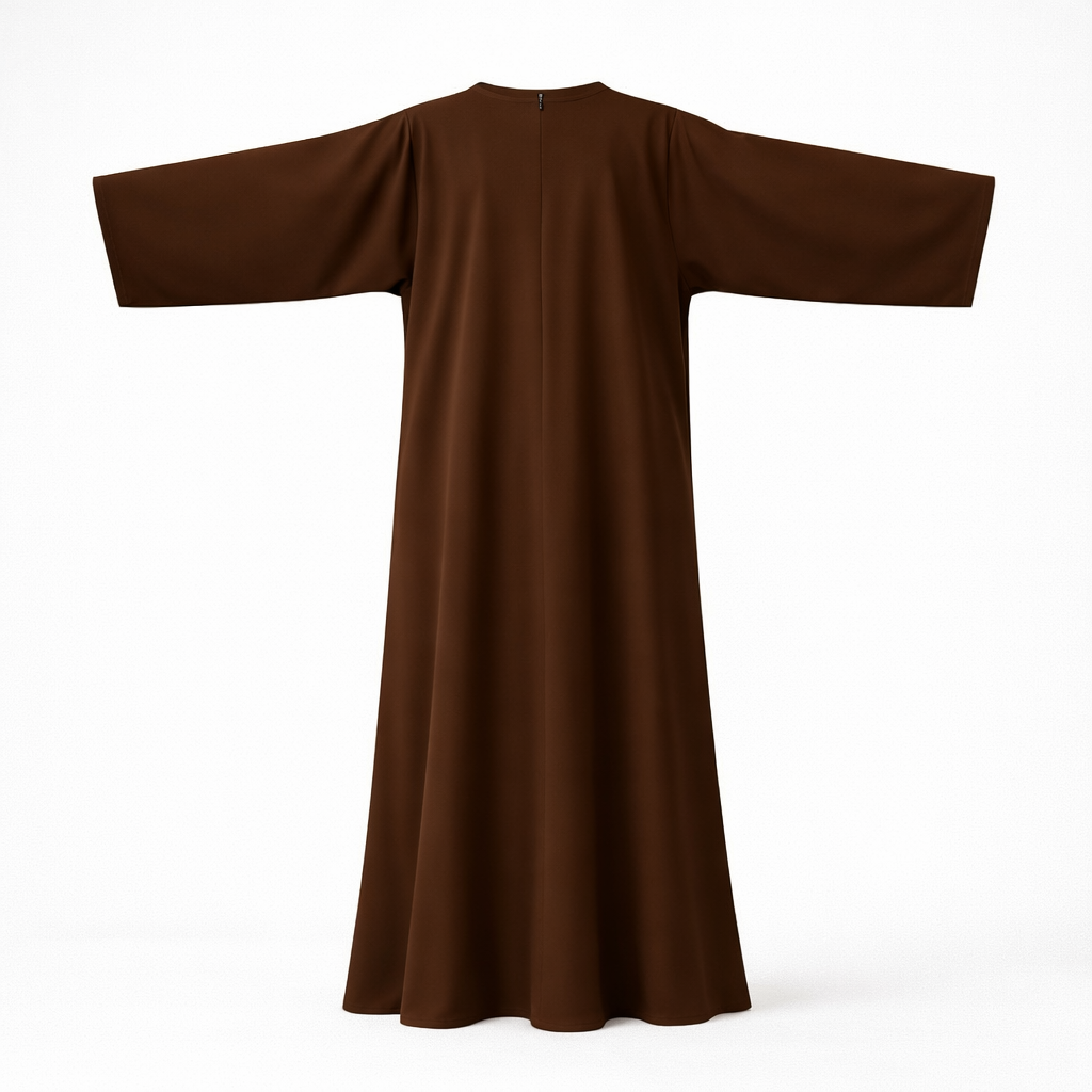 Brown abaya on a white background