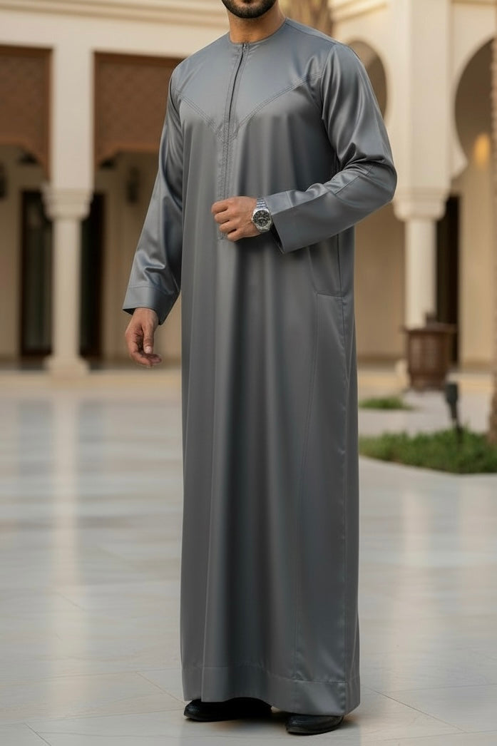Silver Silky Omani Thobe TL Essentials