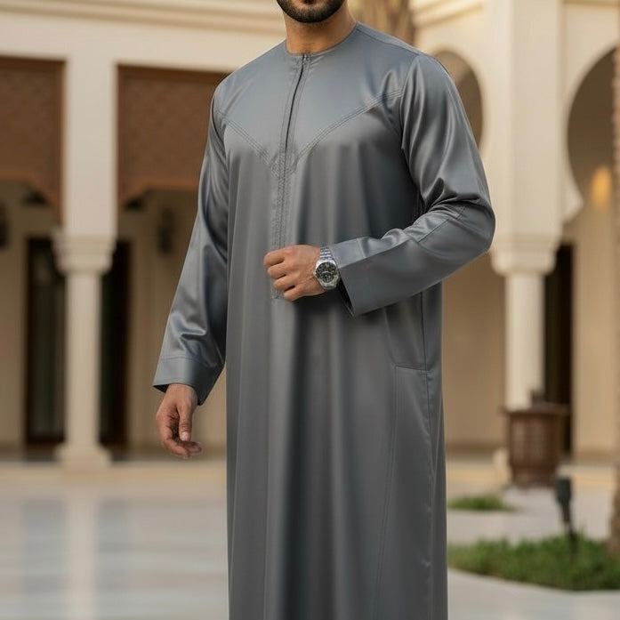 Silver Silky Omani Thobe TL Essentials