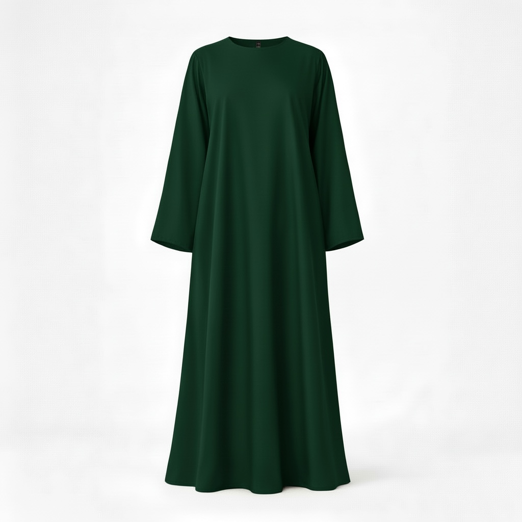 Green abaya on a white background