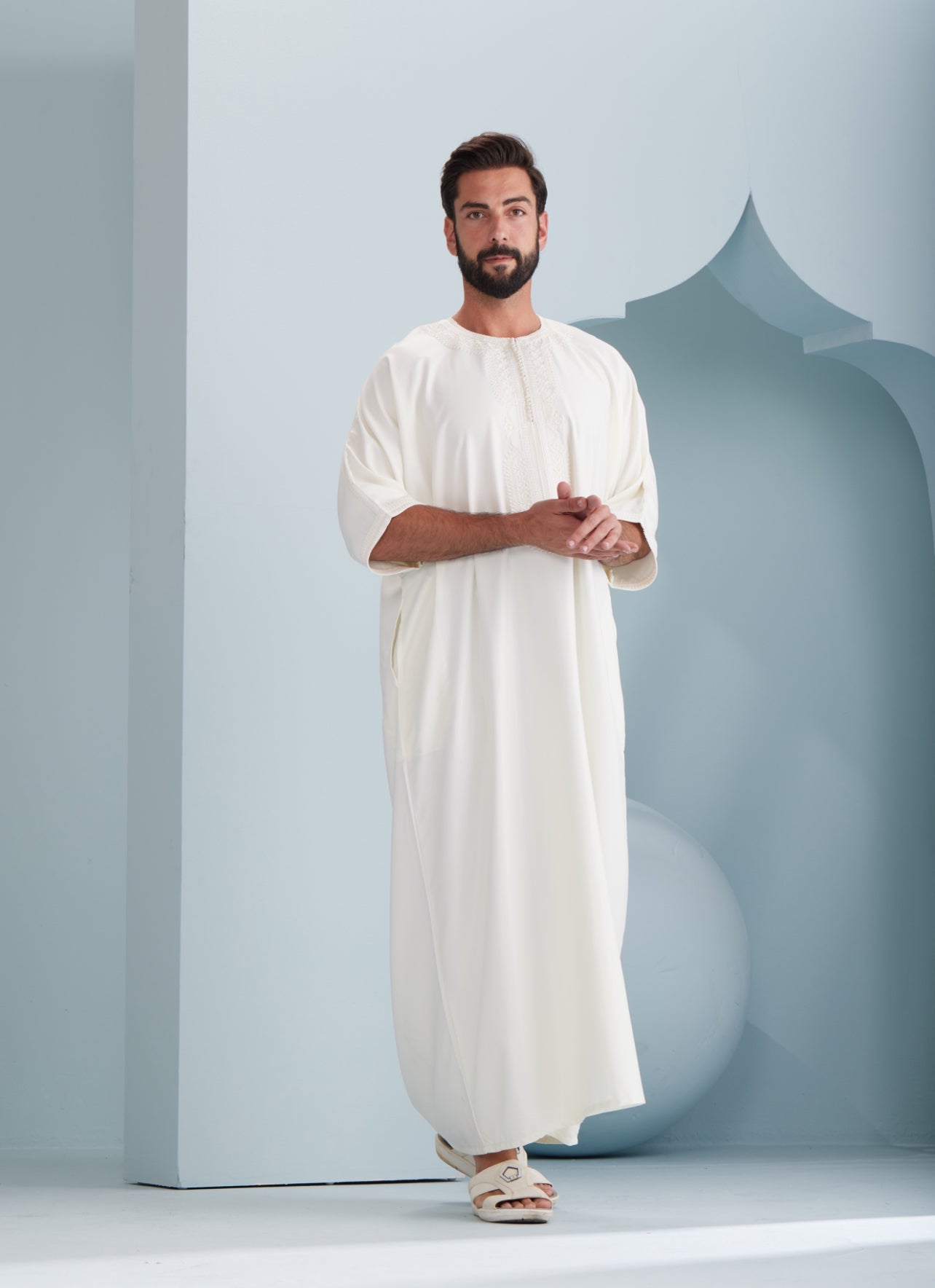 Men's Premium Moroccan Thobe in White