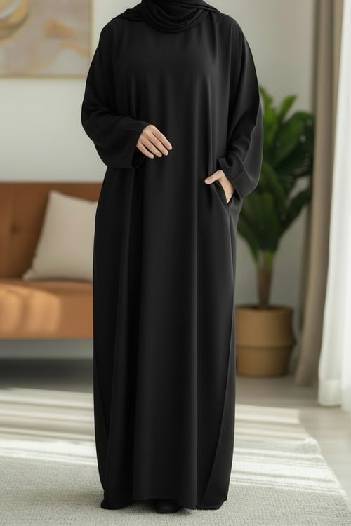 Black Closed Abaya TL Essentials