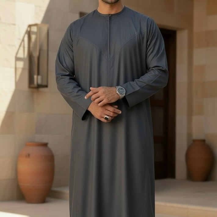 Matte Slate Grey Omani Thobe TL Essentials