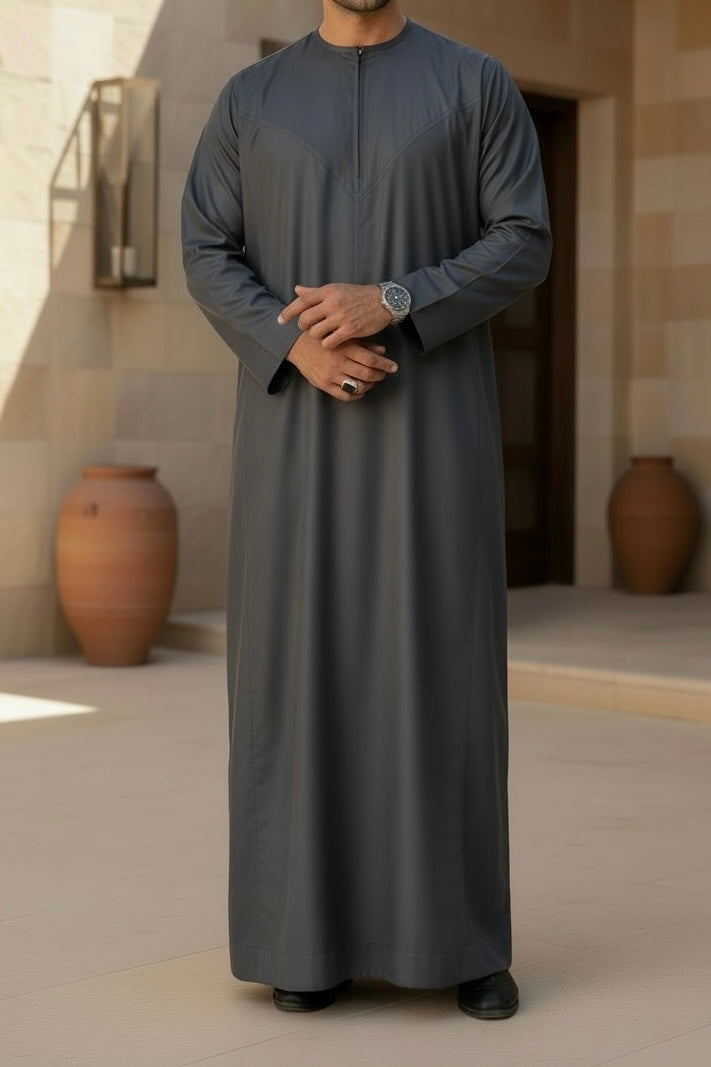 Matte Slate Grey Omani Thobe TL Essentials
