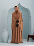 Women's Premium Batwing Abaya with Scarf in Caramel Discover Sobha, premium everyday batwing/butterfly caramel abaya with a matching chiffon scarf