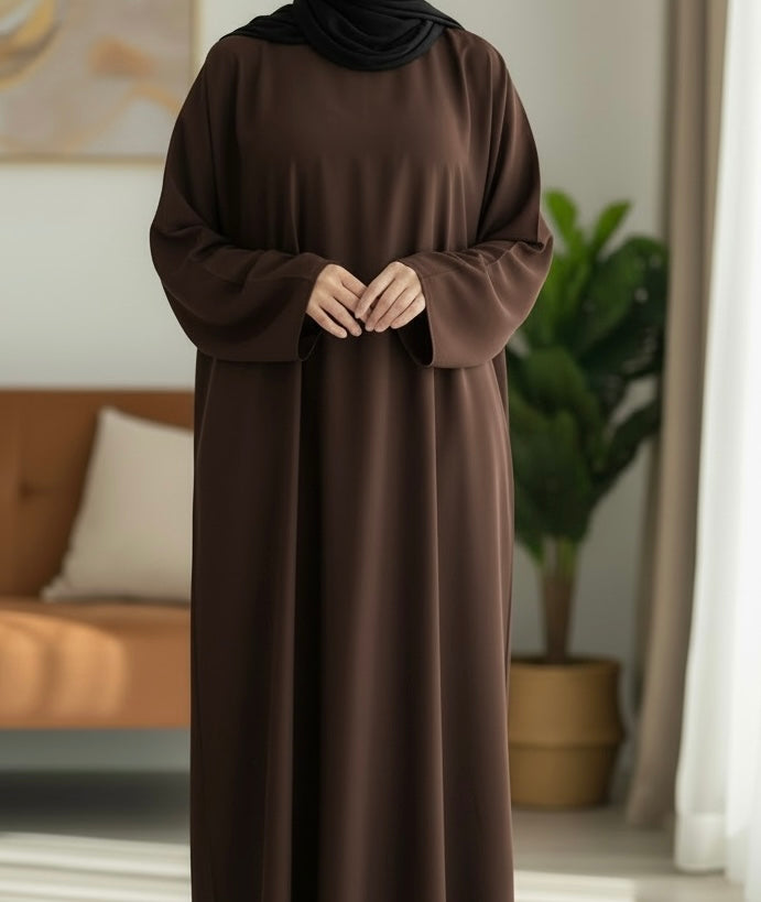 Brown Closed Abaya TL Essentials