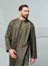 Men's Premium Emaar Thobe in Olive with Tassel Thobeluxe