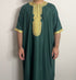 Men's Premium Moroccan Thobe in Green & Gold