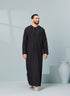 Men's Omani Style Thobe in Black with Black Tassel