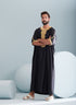 Men's Premium Moroccan Thobe in Black & Gold