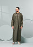 Men's Premium Emaar Thobe in Olive with Tassel Thobeluxe