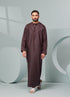 Men's Premium Emaar Thobe in Chestnut Brown with Tassel Thobeluxe