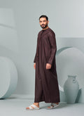 Men's Premium Emaar Thobe in Chestnut Brown with Tassel Thobeluxe