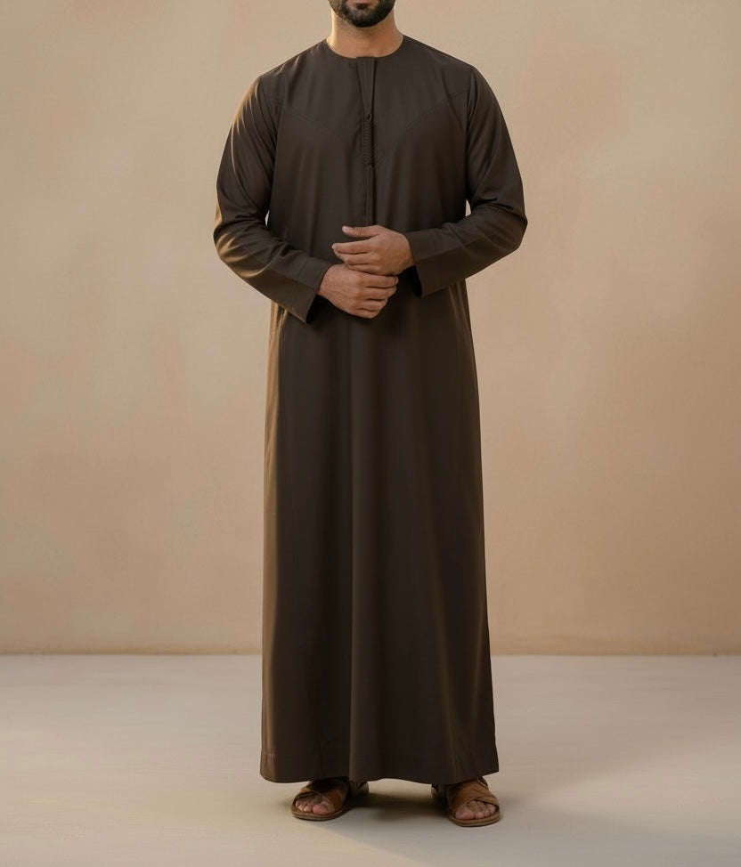 Emaar Matte Chocolate Brown Premium Emirati Thobe