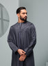 Men's Premium Emaar Thobe in Slate Grey Tassel Thobeluxe