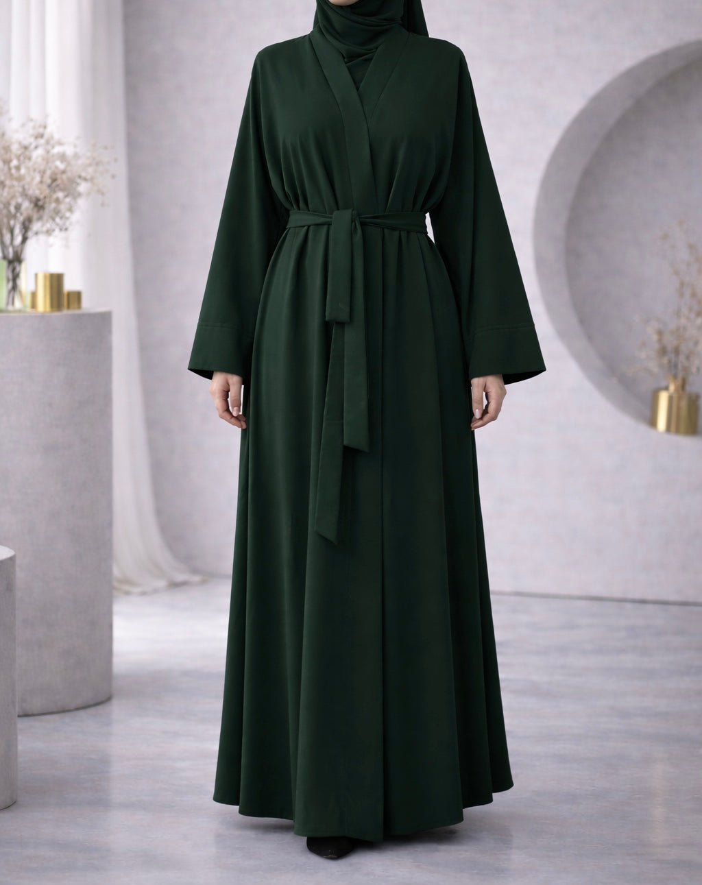Classic Nidha Open Abayas Wide Sleeve