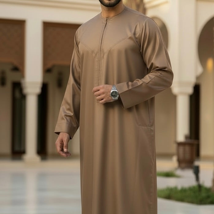Mocha Silky Omani Thobe TL Essentials