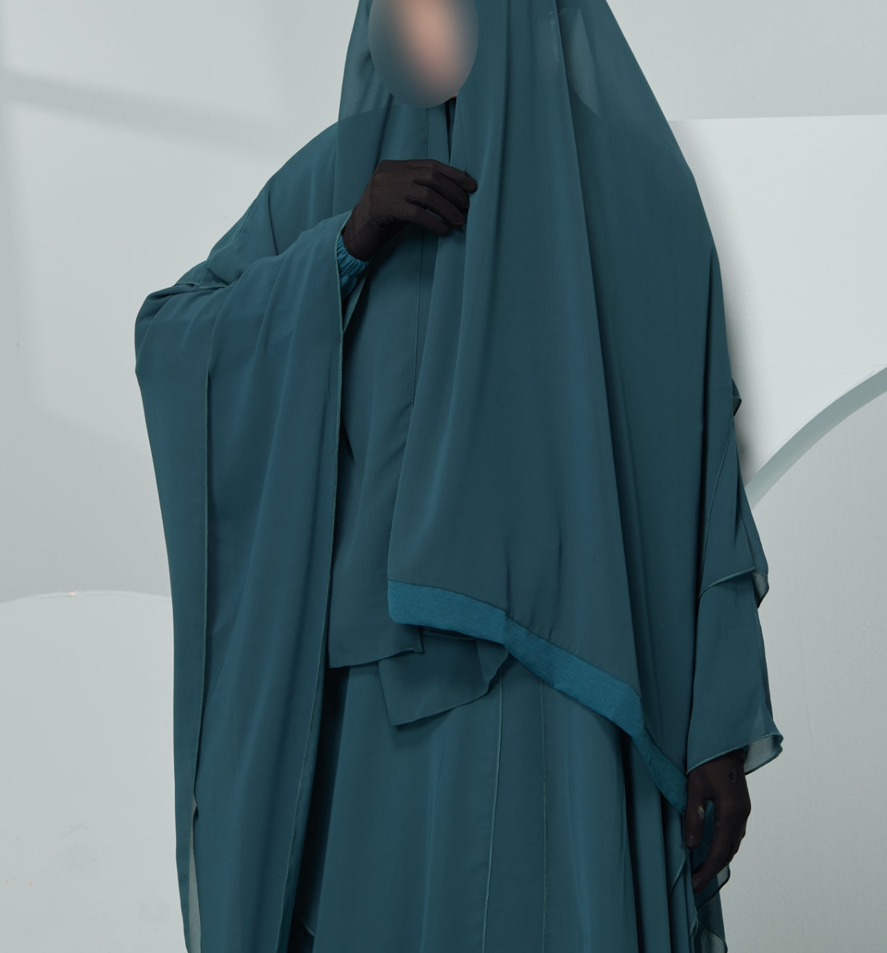 Women's Farasha Style Abaya with scarf in Teal