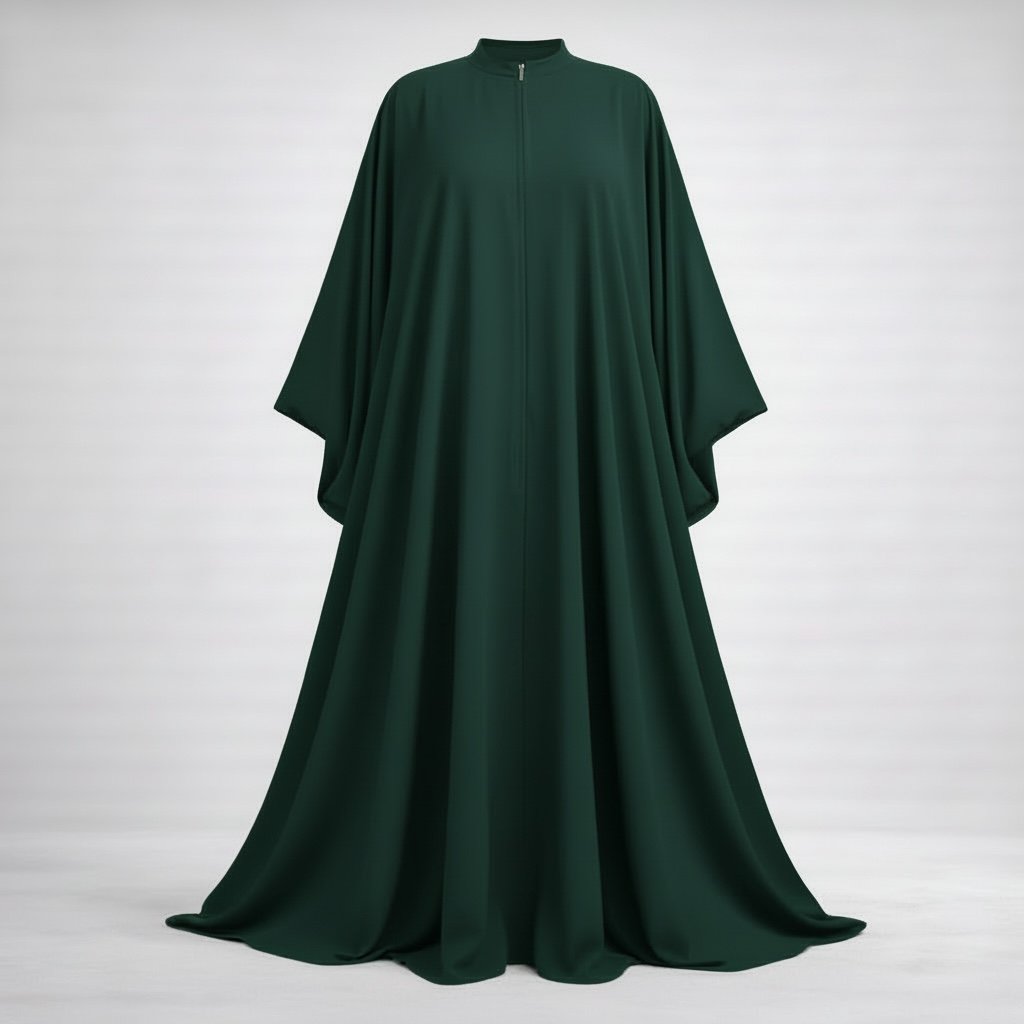 Green abaya on a white background