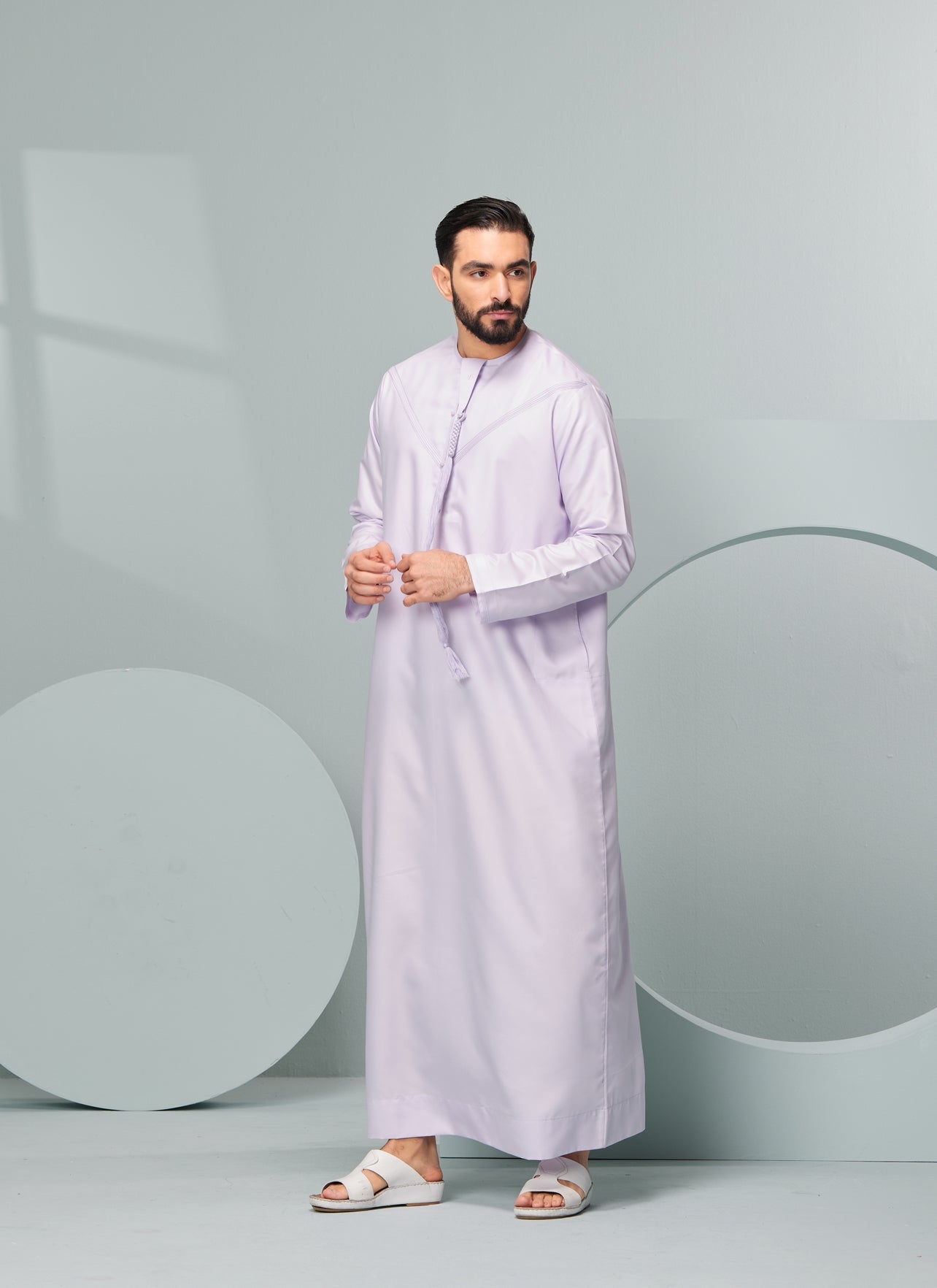 Thobeluxe mens saudi thobe in lavender colour