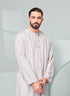 Men's Premium Emaar Thobe in Stone Beige with Tassel, Emaar, Saudi Thobes by Thobeluxe