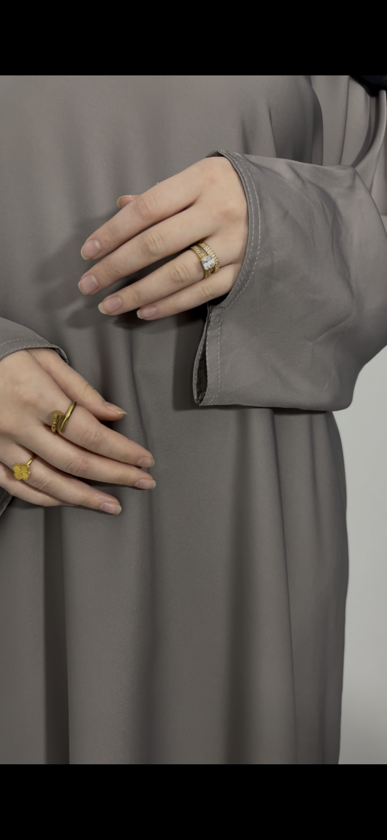 Pebble Grey Closed Abaya TL Essentials