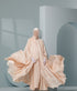 Women's Luxury Kaftan Style Abaya Set with scarf in Champagne